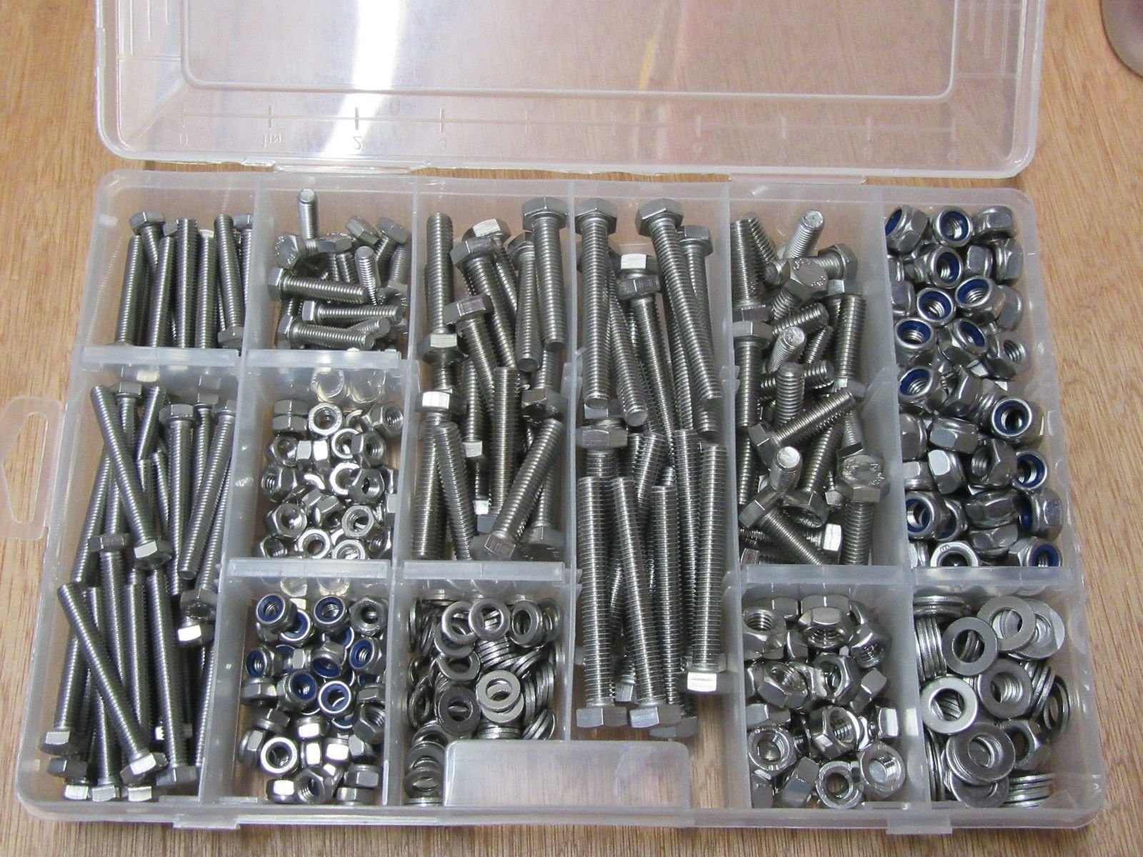 Nuts 'N' Bolts M6 & M8 Nuts And Bolts Assortment Kit Box Hex Nyloc Nuts And Washers Stainless