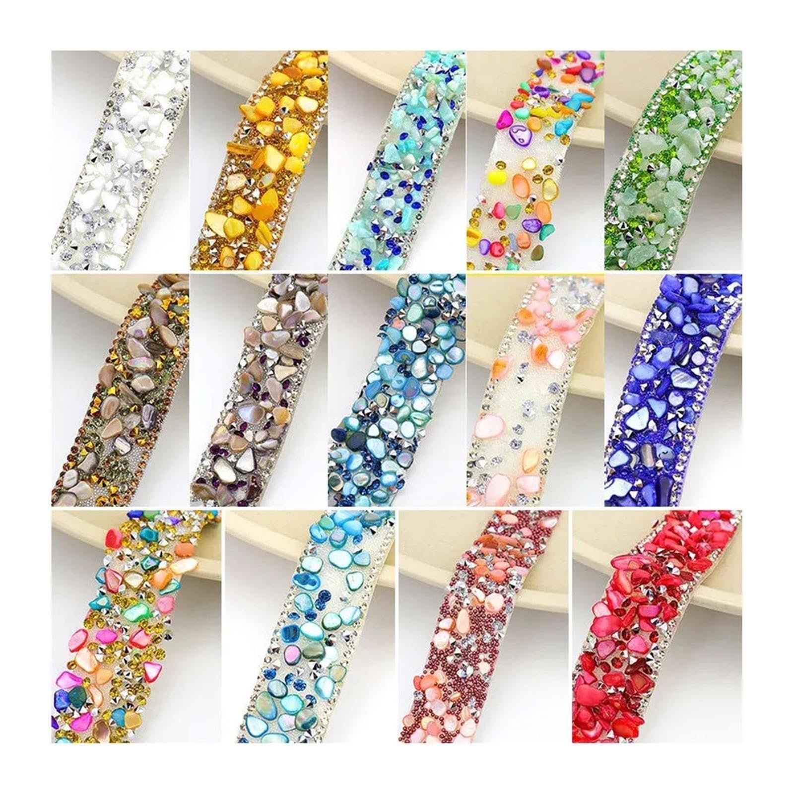 Nastro Di Strass Brillante 5 x 1 iarda 2 cm di strass di cristallo colorato