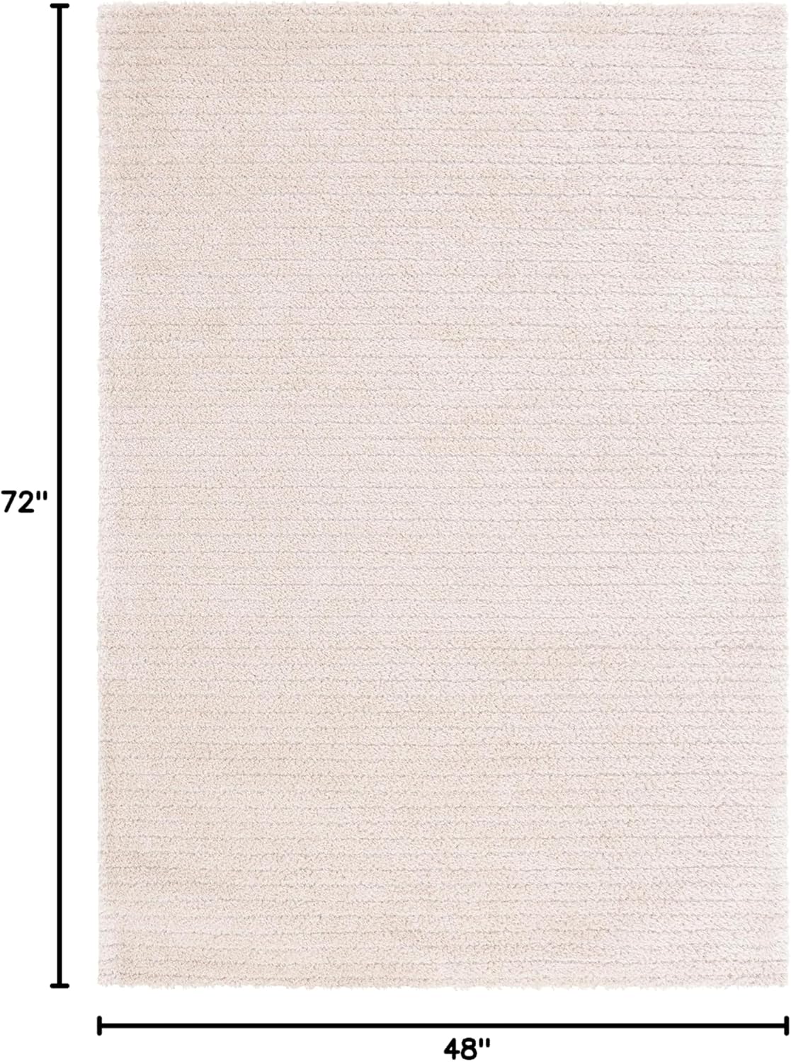 SAFAVIEH Tahoe Shag Collection Area Rug - 4' x 6', Beige, Solid Design, 1.2-inch Thick Ideal for High Traffic Areas in Living Room, Bedroom, Dining (THO651B-4)