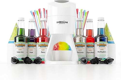 Miniatura 2 de Hawaiian Shaved Ice Kit de máquina de cono de nieve con 6 jarabes y accesorios con máquina de hielo afeitado y cono de nieve HomePro