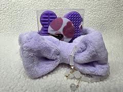 Valentines Day Beauty Gift Set for Women Includes 2 Butterfly Sponges Silicone Brush Cleaning Pad Purple Spa Headband
