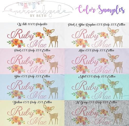 Miniatura 2 de New Baby Girls Printed Woodland Deer Personalized Infant Receiving Swaddle Blanket