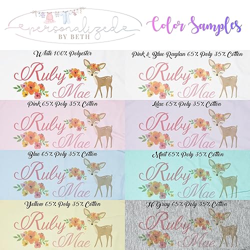 Miniatura 2 de New Baby Girls Printed Woodland Deer Personalized Infant Receiving Swaddle Blanket
