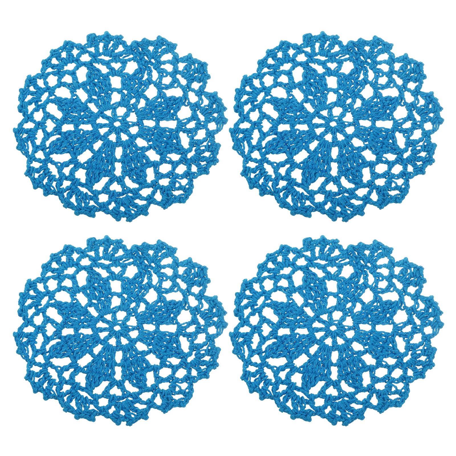 uxcell Fabric Coasters, 4pcs 4", Cotton Woven Crochet Doilies