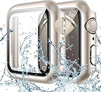 Vista 10 de Goton - Funda impermeable para Apple Watch 38 mm Series 3 2 1, protector de pantalla de vidrio templado, protección completa de policarbonato duro