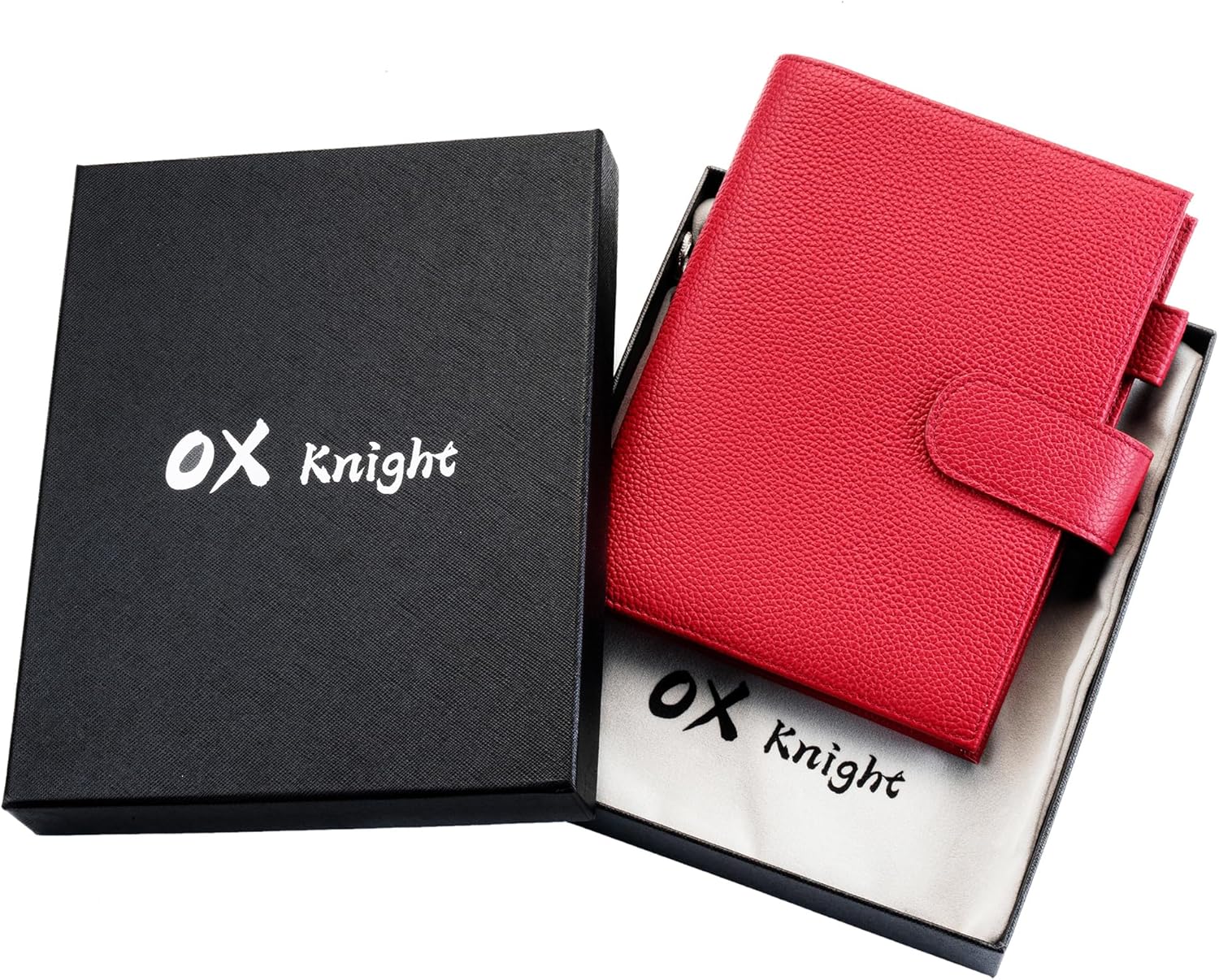B6 Leather Planner Cover for Stalogy, Midori, Leuchtturm1917, and More - with Pen Loop, Card Slots, Back Pocket, and Bookmarks (Red)