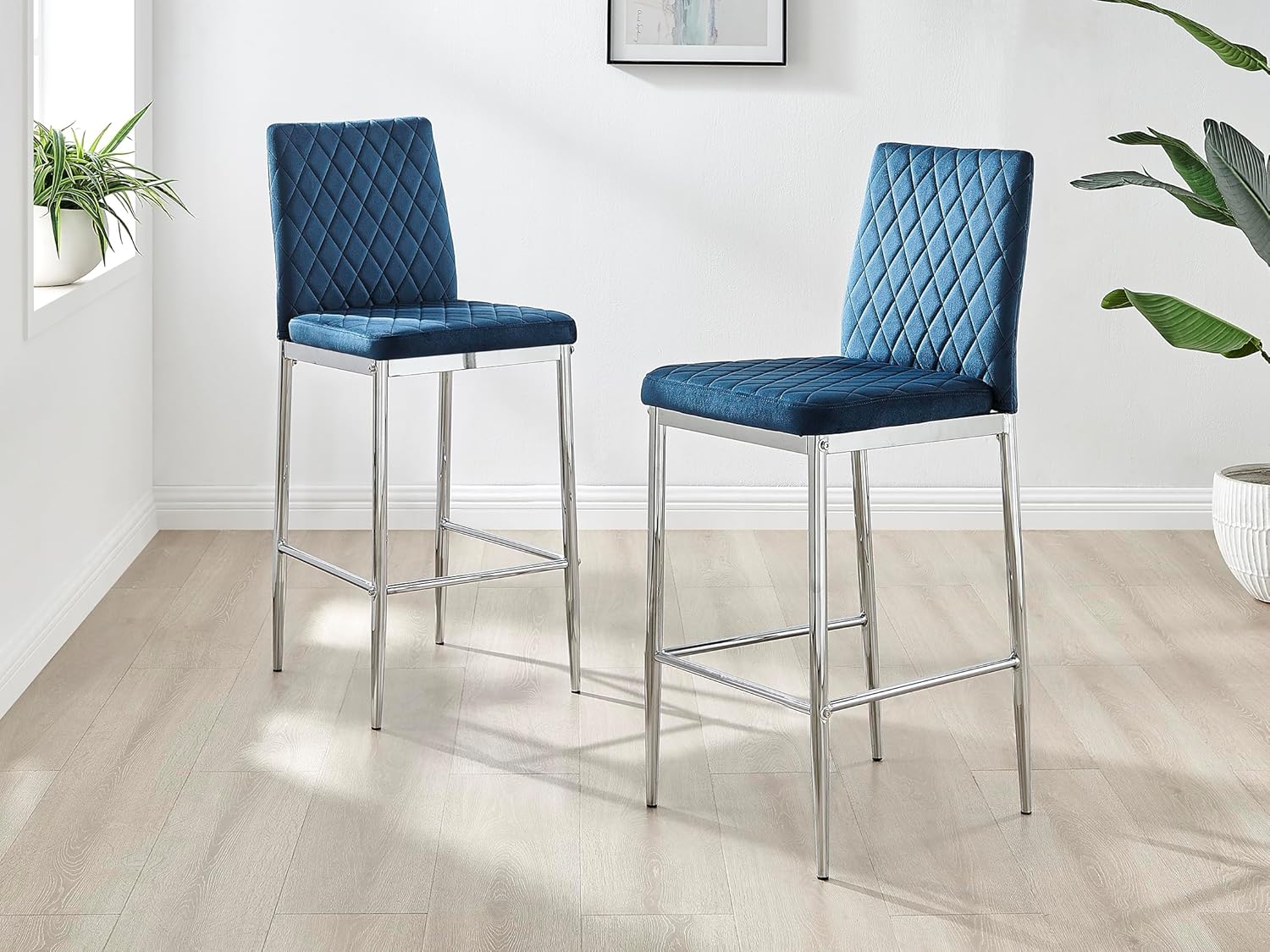Furniturebox UK Milan Bar Stool - Set of 2 Breakfast Bar Stools ...