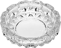 Deli Green Apple Crystal Heavy Glass Ashtray - Stylish Round 5" Decorative Piece for Indoor Outdoor Use