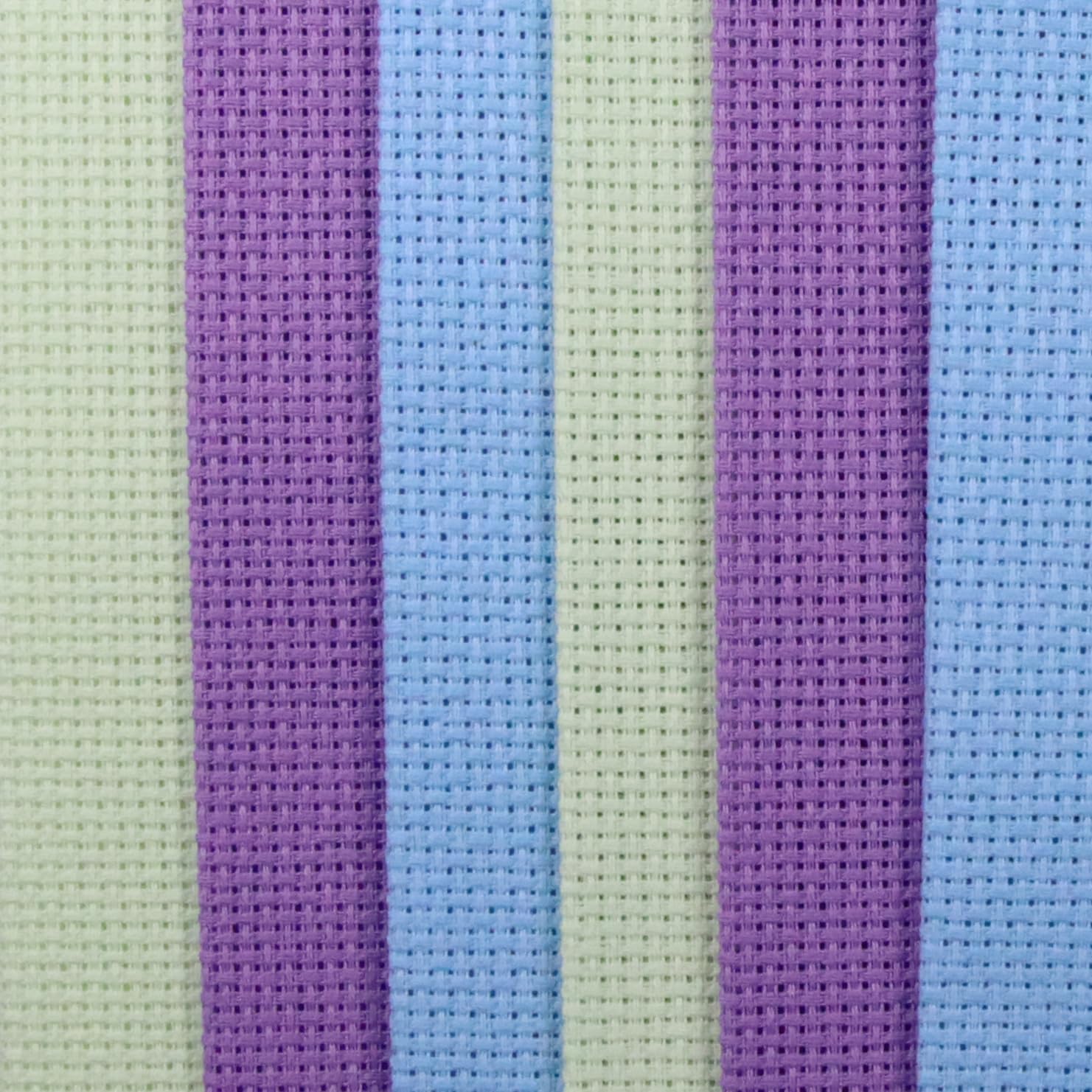 KCS 4/6 pc of 12" x 18"(30cmx45cm) 16 Count Cotton Aida Cloth Cross Stitch Fabric (6 pc,Light Green+Lavender+Light Blue)