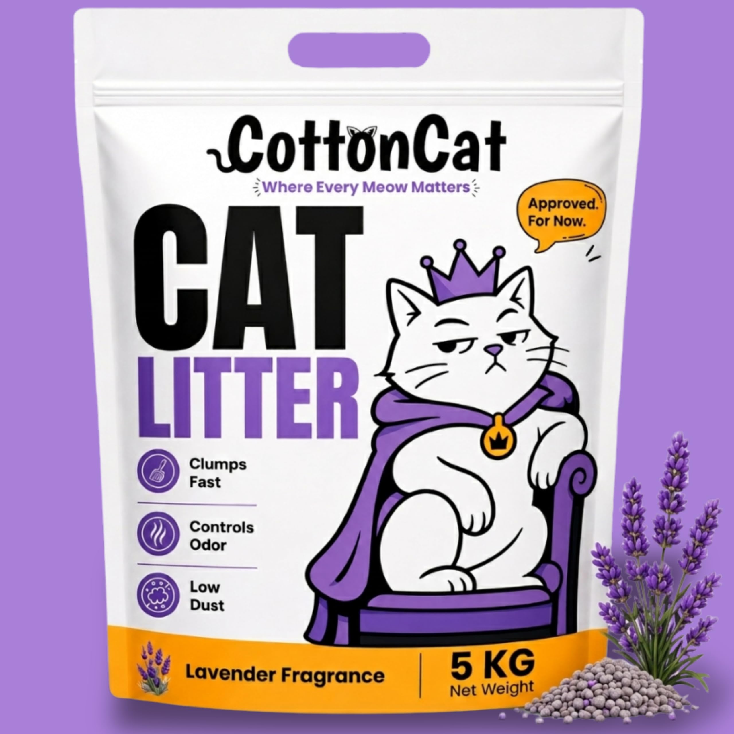 CottonCat Lavender Cat Litter – Premium Bentonite Clumping Litter for Cats | Long-Lasting Odor Control, Dust-Free, Fast Clumping, Easy to Scoop, Gentle Lavender Scent (5 KG)-image-18