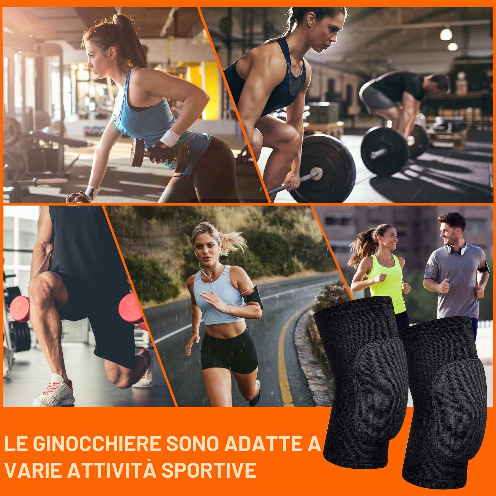 Ginocchiere morbide per ballerini,ginocchiere, Anticollisione Ginocchiera Spessa Spugna,per usopallavolo, ginocchiere, ginocchiere per yoga, ginocchiere, Basket(M)