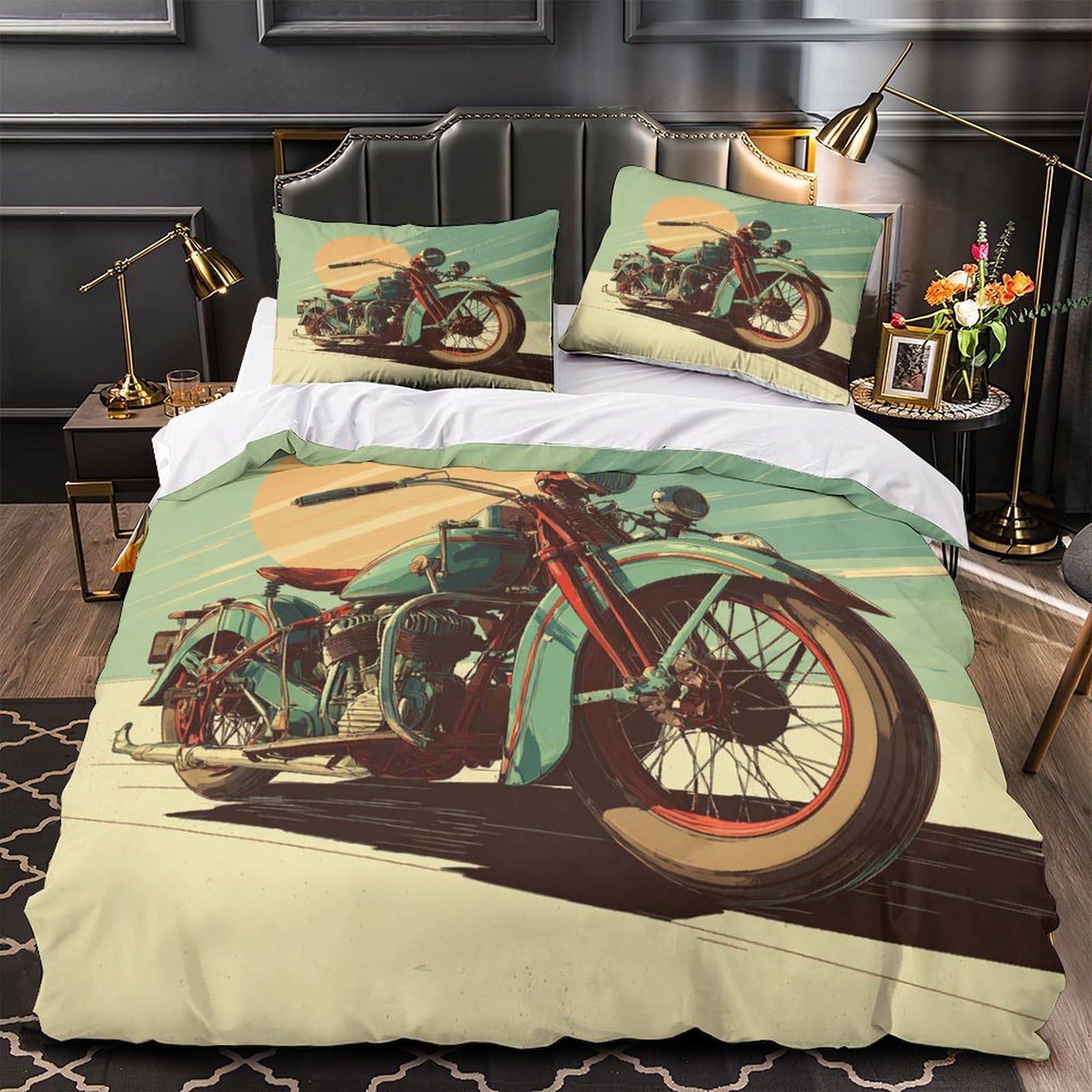 Housse de couette roses 3D King microfibre hypoallergénique et douce