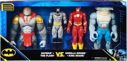 Miniatura 2 de DC Comics, Batman vs. Gorilla Grodd - Juego de 4 figuras de acción de 11.8 pulgadas (Batman, The Flash, Gorilla Grodd, King Shark), juguetes para