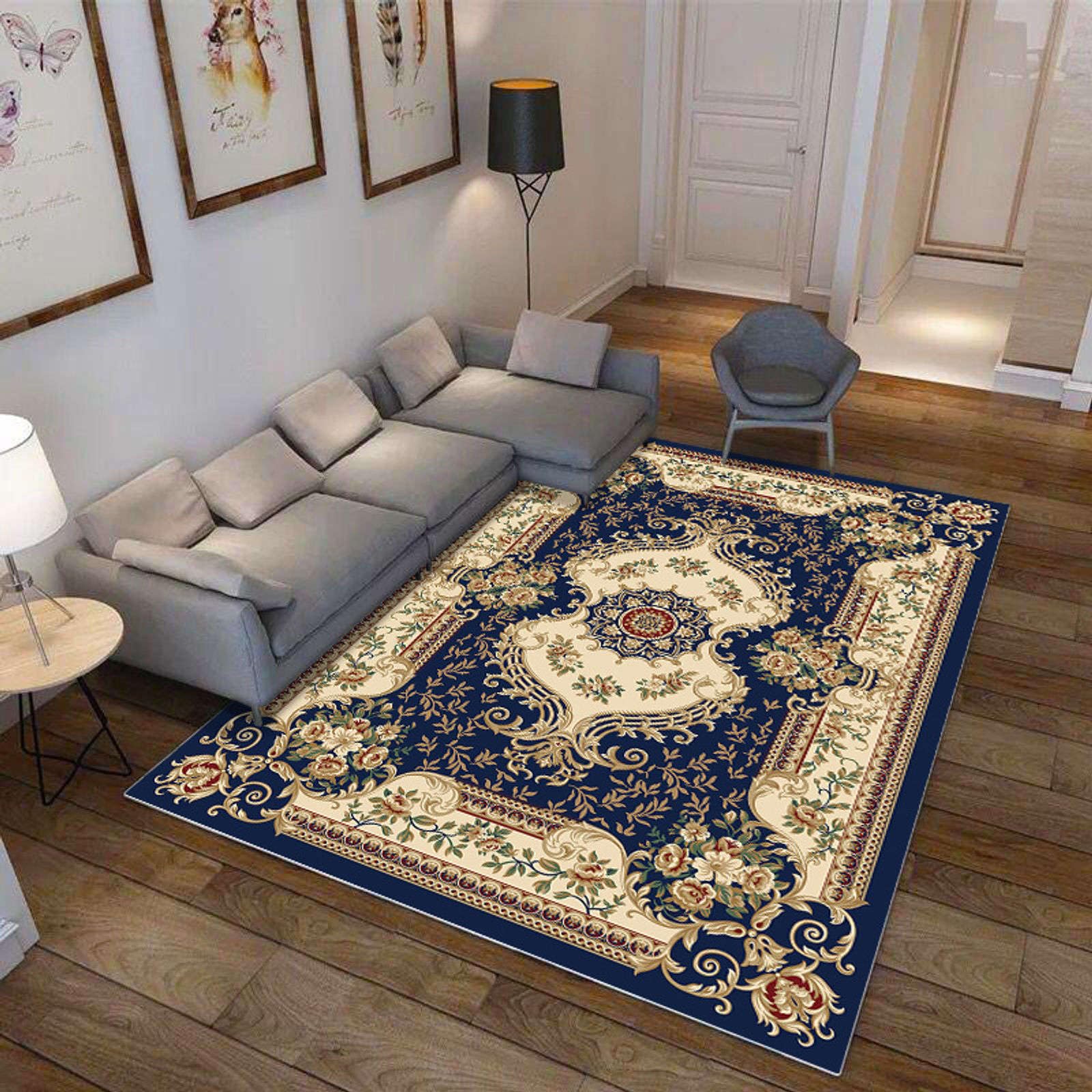 Tapis de salon shaggy nordique moderne impression 3D en laine pour chambre 160x230cm