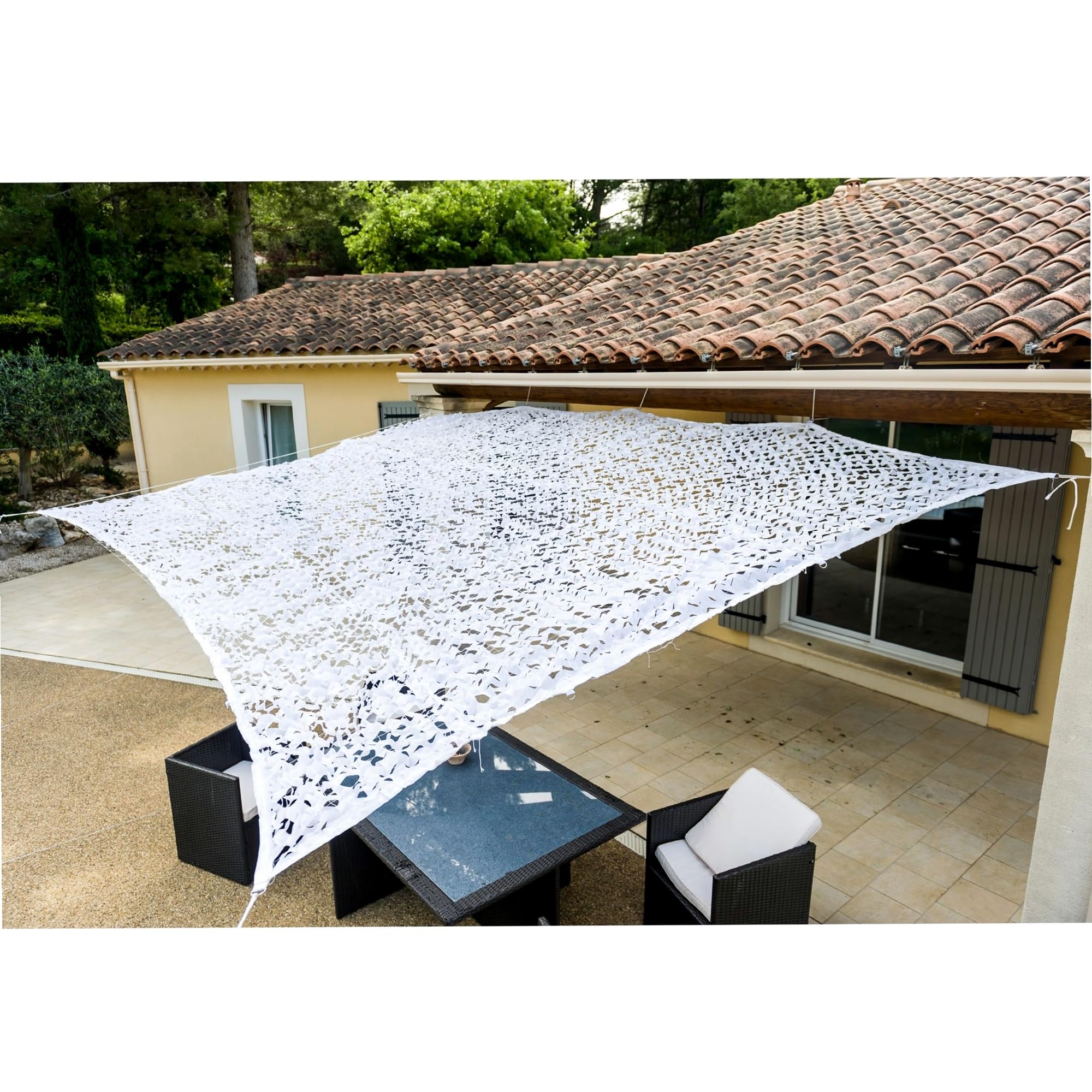 WERKA PRO Toile d'ombrage ajourée Blanche 3 x 3m