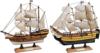 SAILINGSTORY Wooden Model Ships Sailing Ship Model Sailboat Decor Mayflower, Victory 9.5