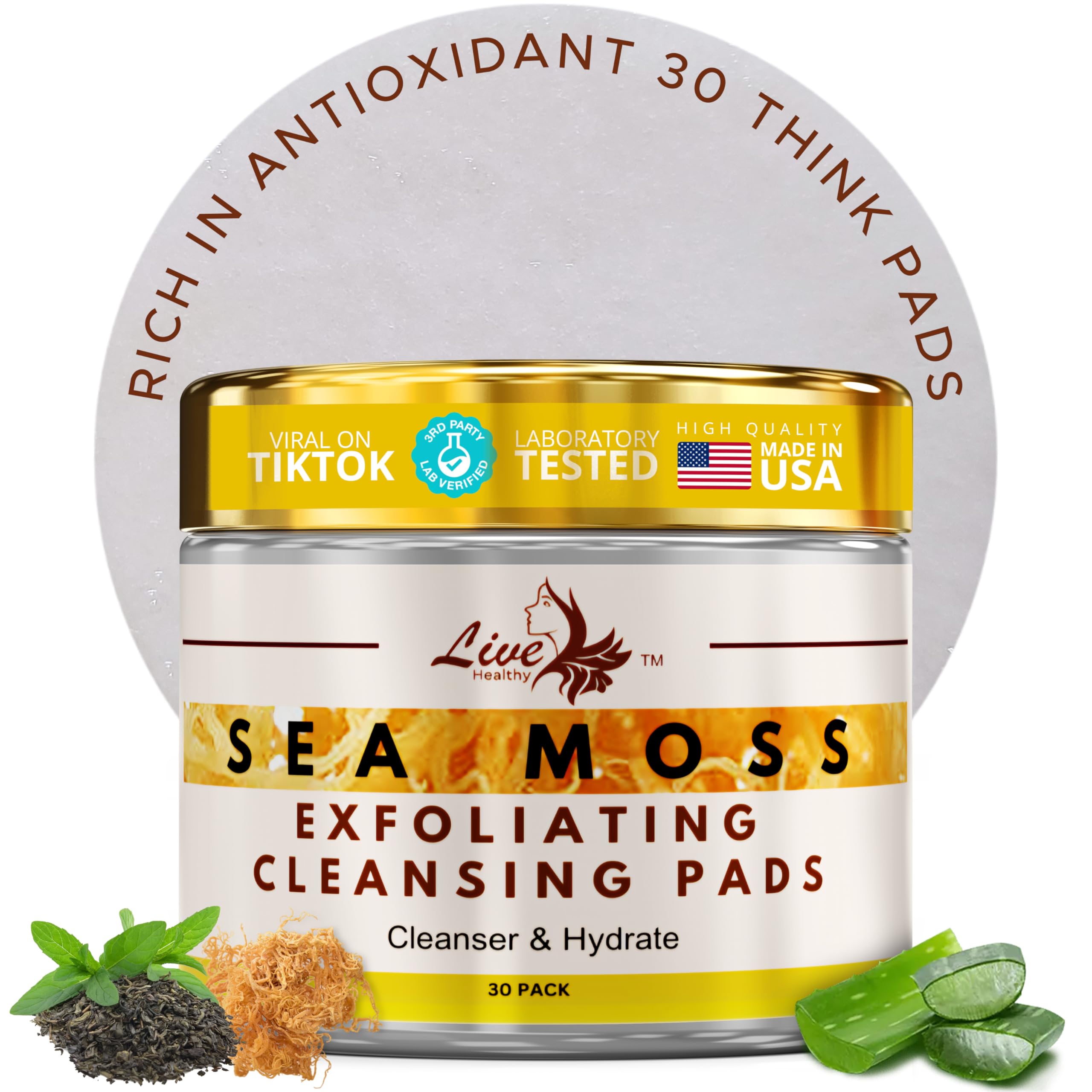 Live Healthy The Original Koijic Acid Sea Moss Cleansing Pads