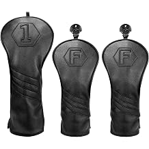 Golf Club Head Covers for Woods and Drivers, Premium Golf Headcovers Set Fit Most Clubs Simple Striped 1PC or 3PCS, Customizable
