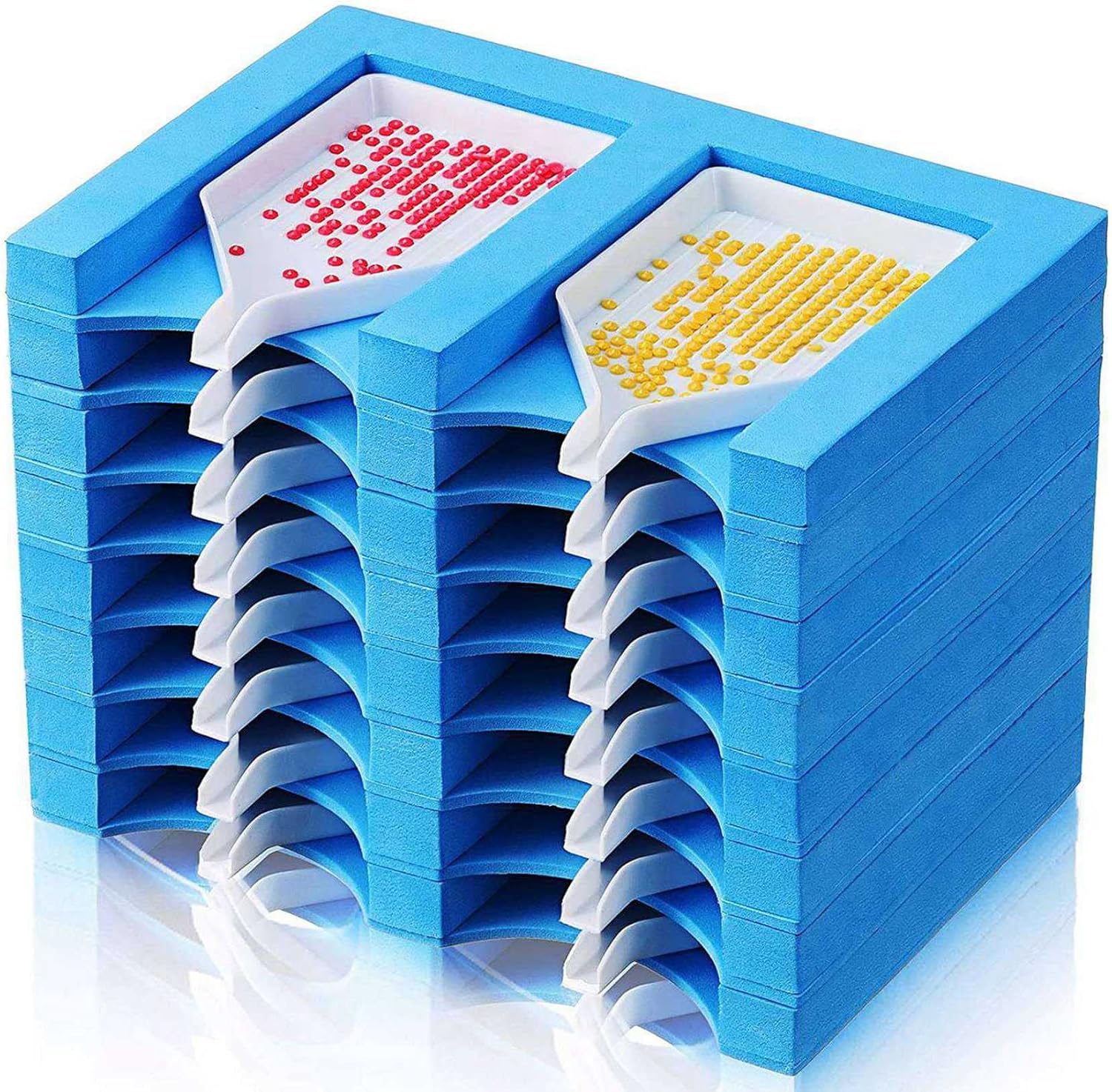 3X 16スロットダイヤモンドペインティングトレイオーガナイザーダイヤモンドペインティングアクセサリートレイダイヤモンドペインティン