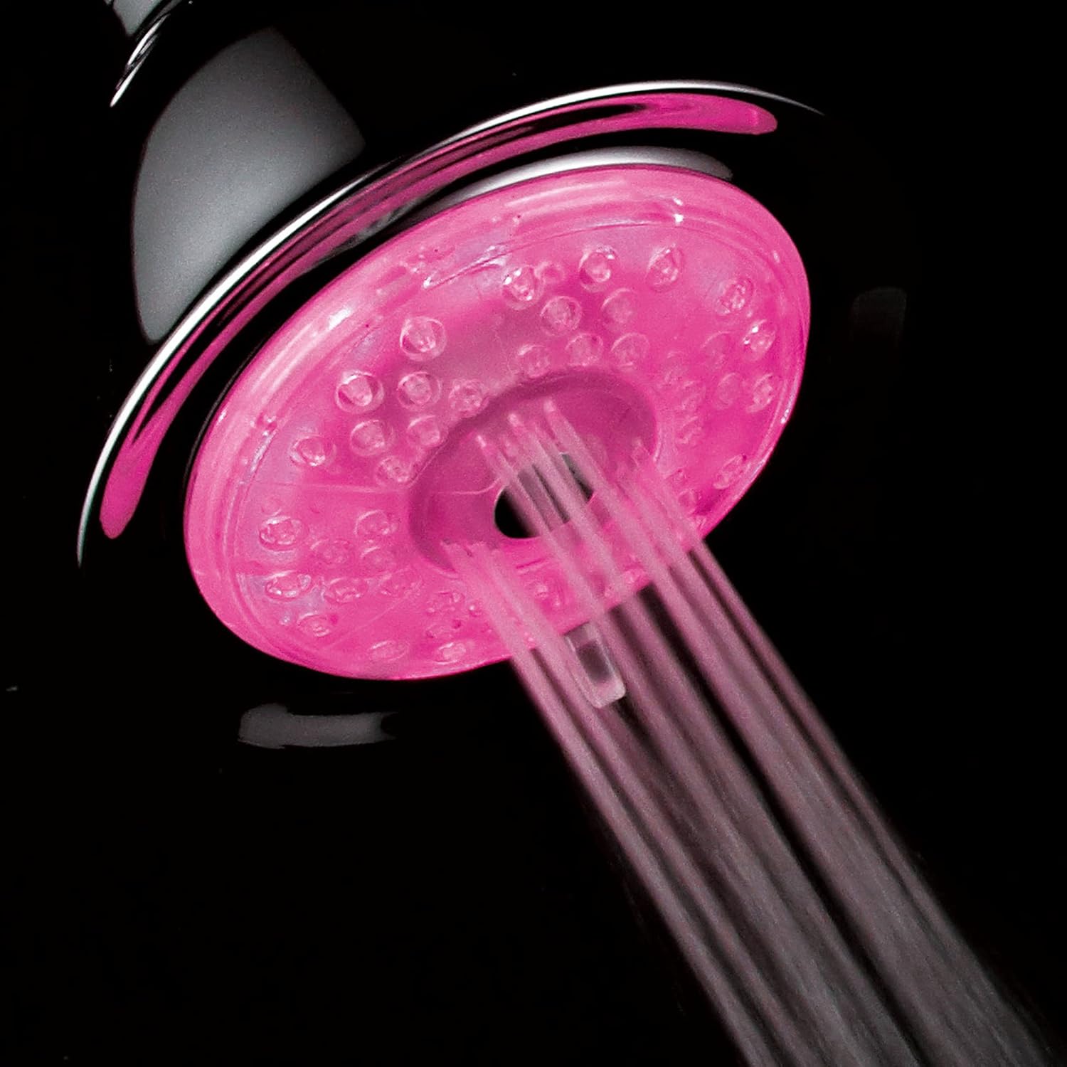 Luminex by PowerSpa 7-Color 4-Setting LED Shower Head with Air Jet LED Turbo Pressure-Boost Nozzle Technology LED colors change automatically every few seconds