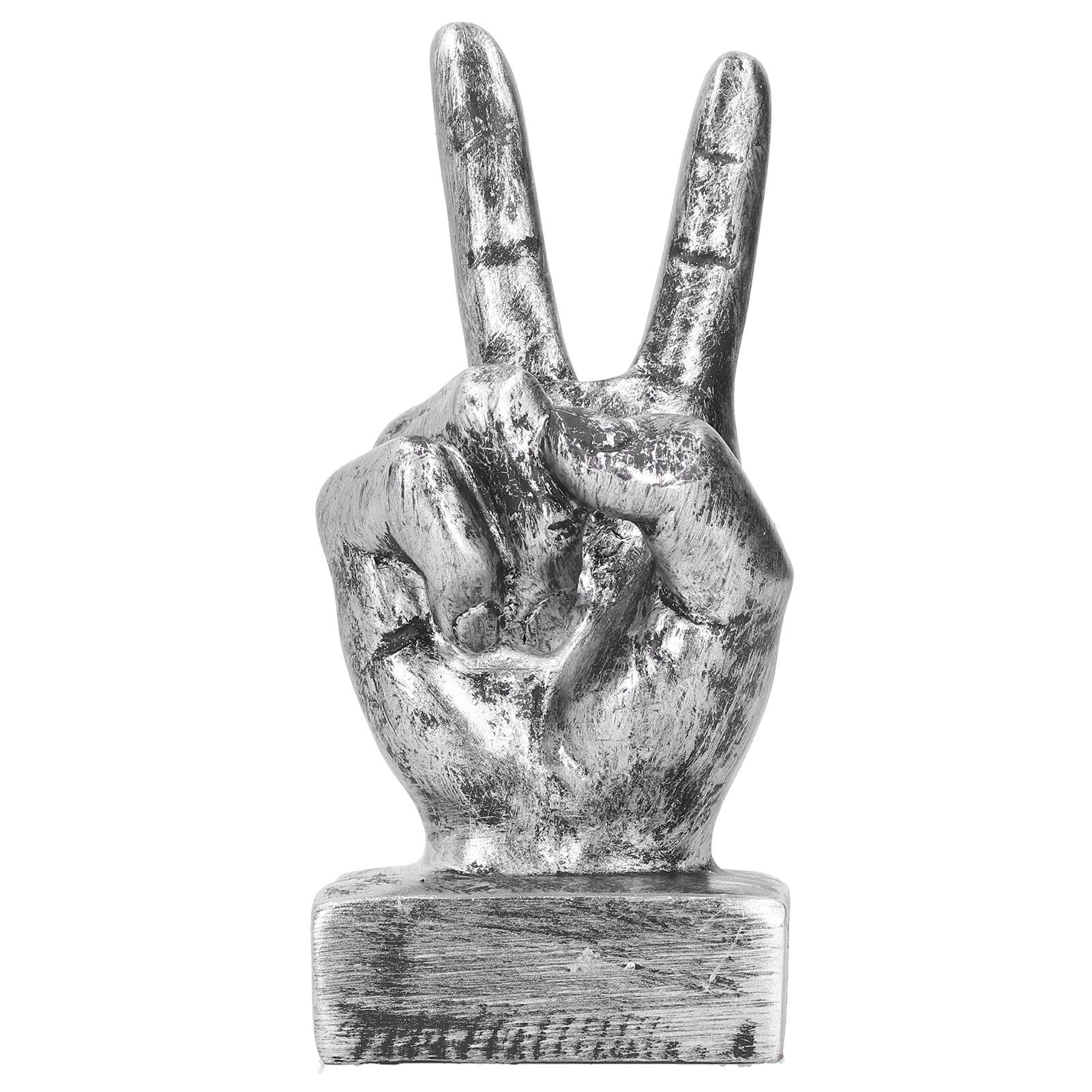 Pssopp Victory Gesture Sculpture, Hand Gesture Desk Statues, Resin Finger Gesture Sculpture Finger Sculpture Decor, Desktop Bookcase Ornament Decor(2)