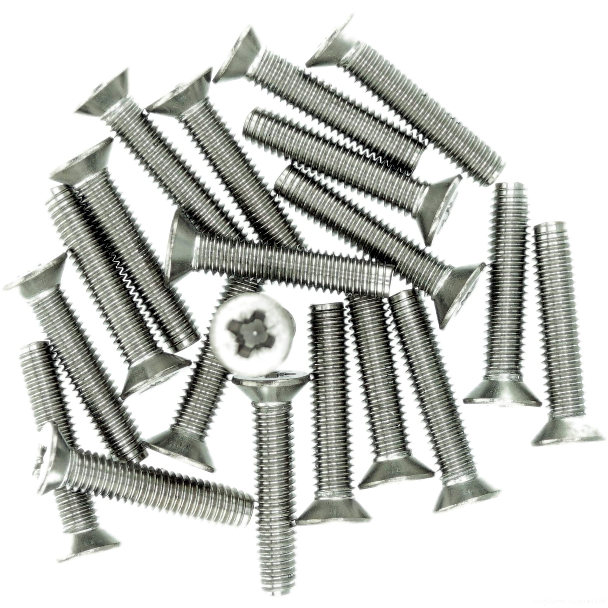 Singularity Supplies M2.5 (2.5Mm X 8Mm) Pozi Countersunk Thread Rolling Screw - Stainless Steel (A2) (Pack Of 20)