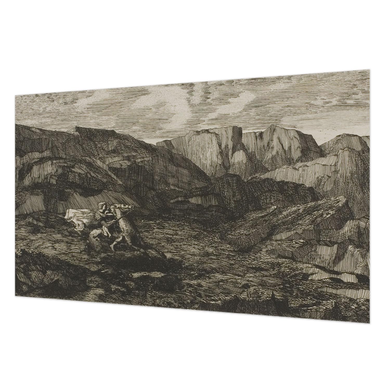 Papier peint décoratif panoramique salon voyage en montagne XL 416x254 cm Tulup
