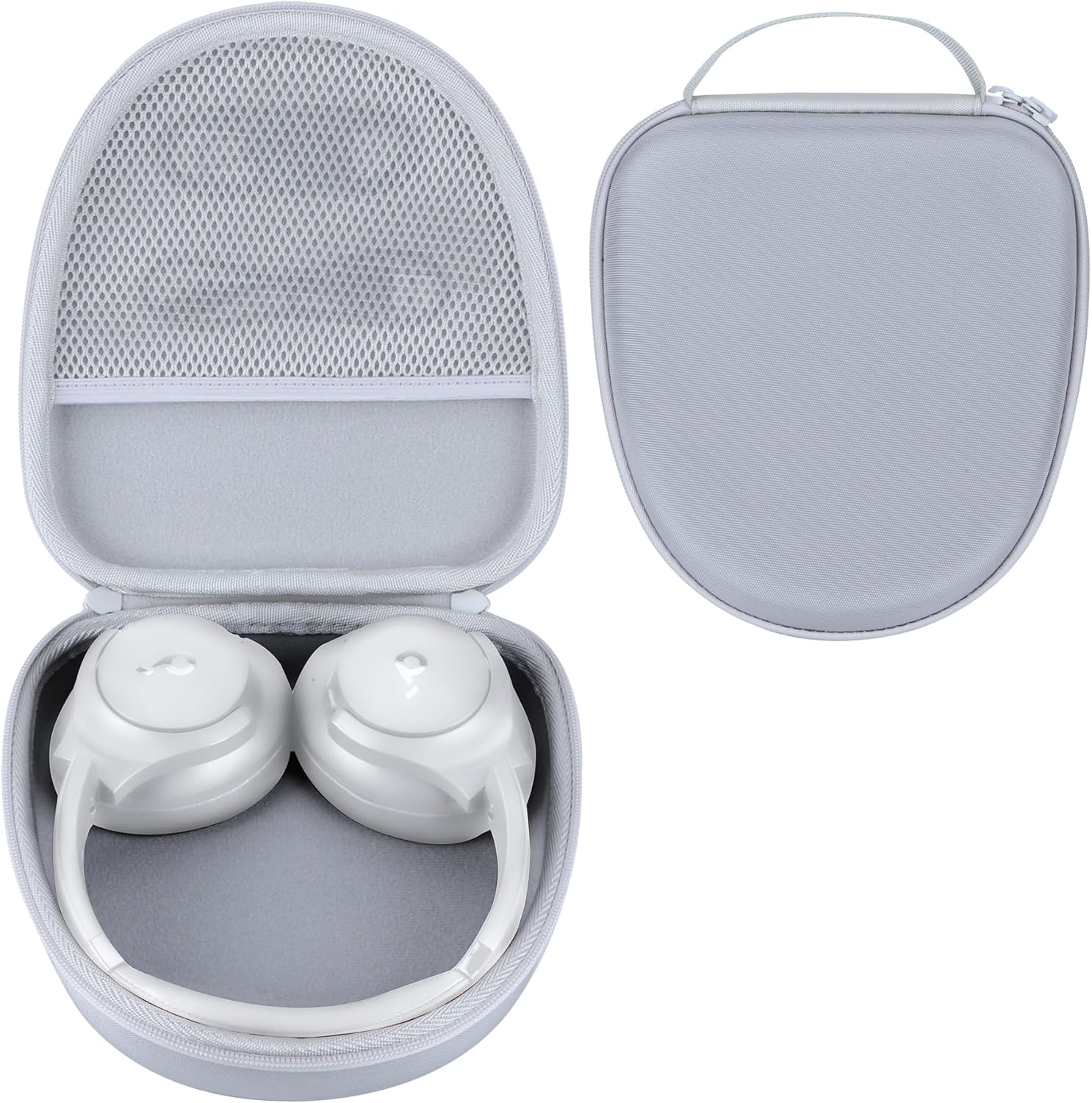 Hard Case Replacement for Anker Soundcore Life Q20 Q30 Q35 Q40 Q45 Q20+ Q20i Hybrid Active Noise Cancelling Headphones (Gray Case)