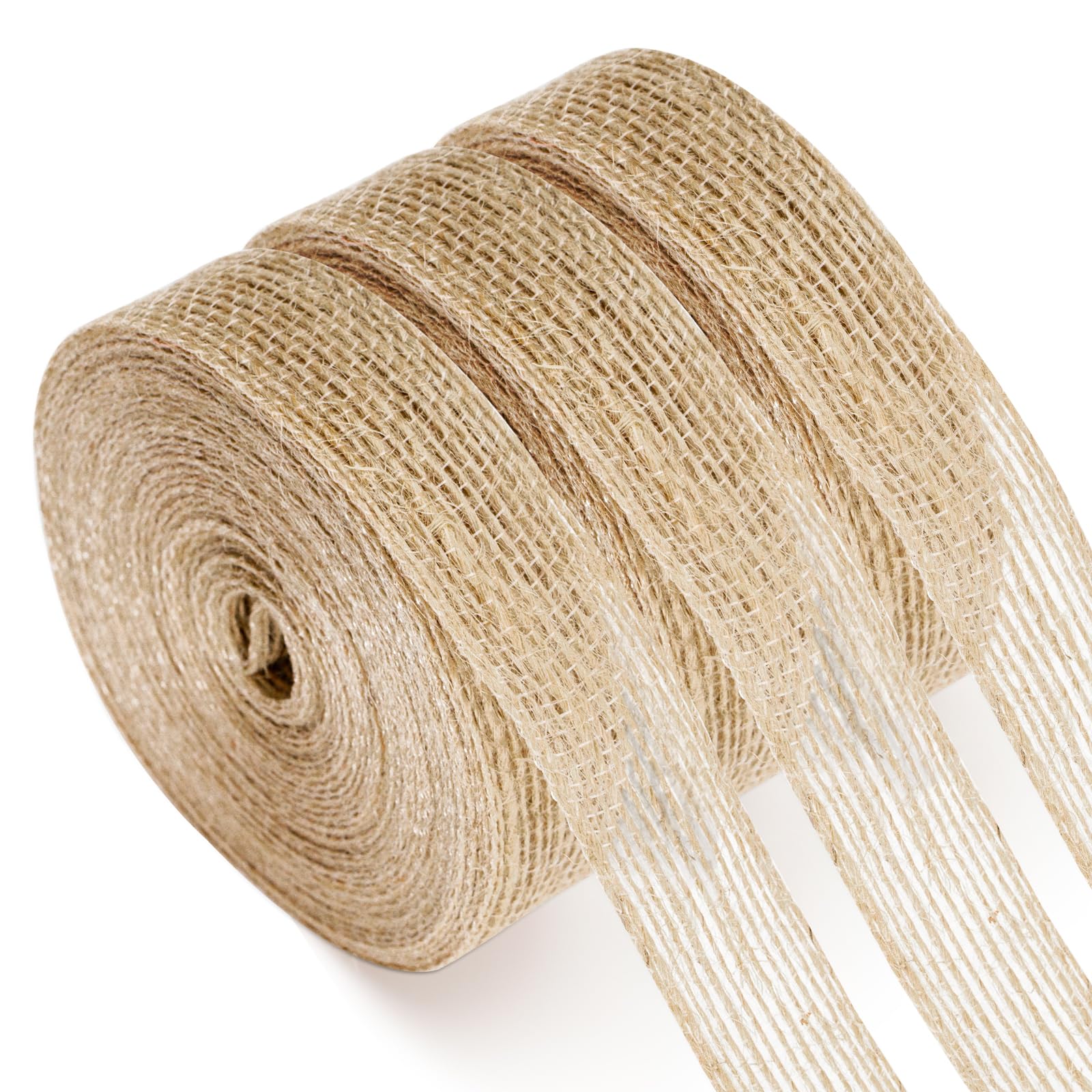 KINGLAKE Hessian Ribbon Roll, 30m Burlap Jute Ribbon for Gift Wrapping, Crafting, Florist, Presents Packing, Rustic Wedding & Christmas Decorations