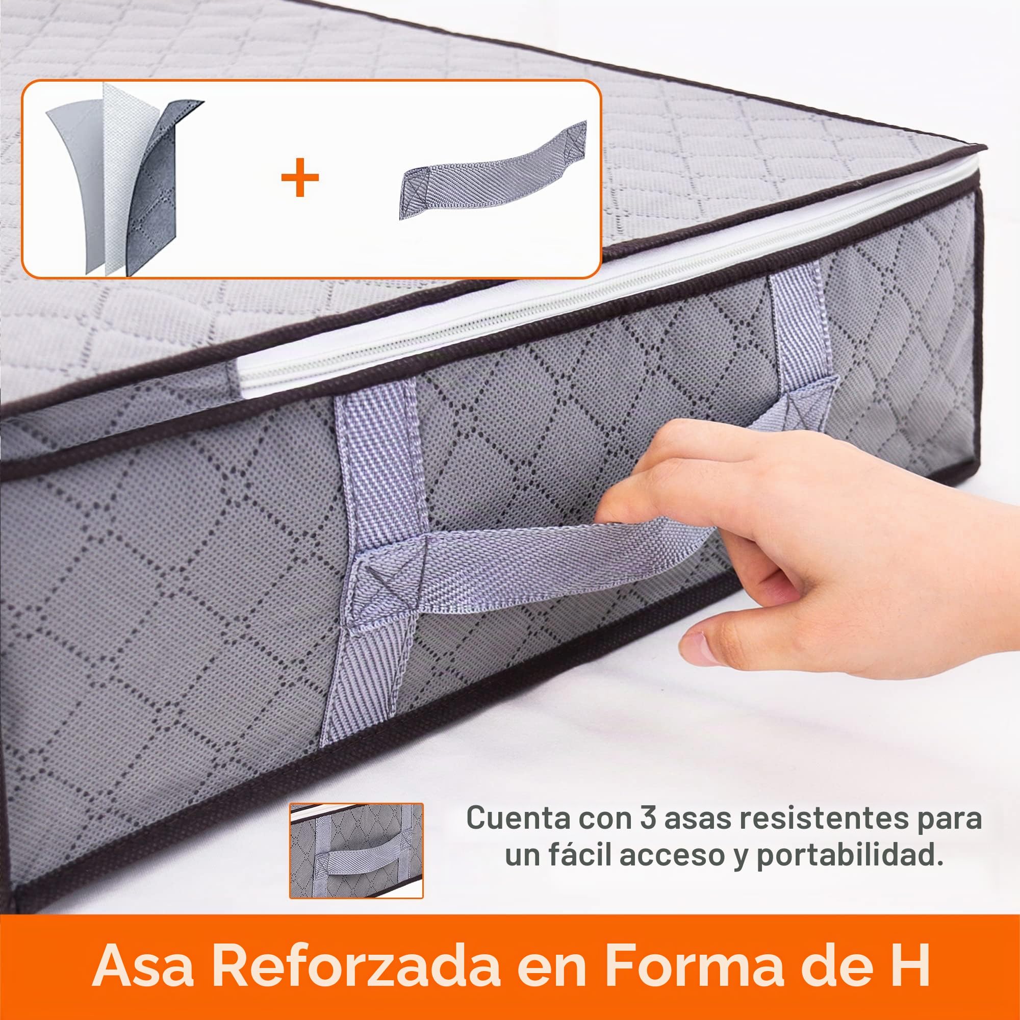 Vieshful Bolsas Almacenamiento 40L 6 Piezas Plegables Transparentes, Gris