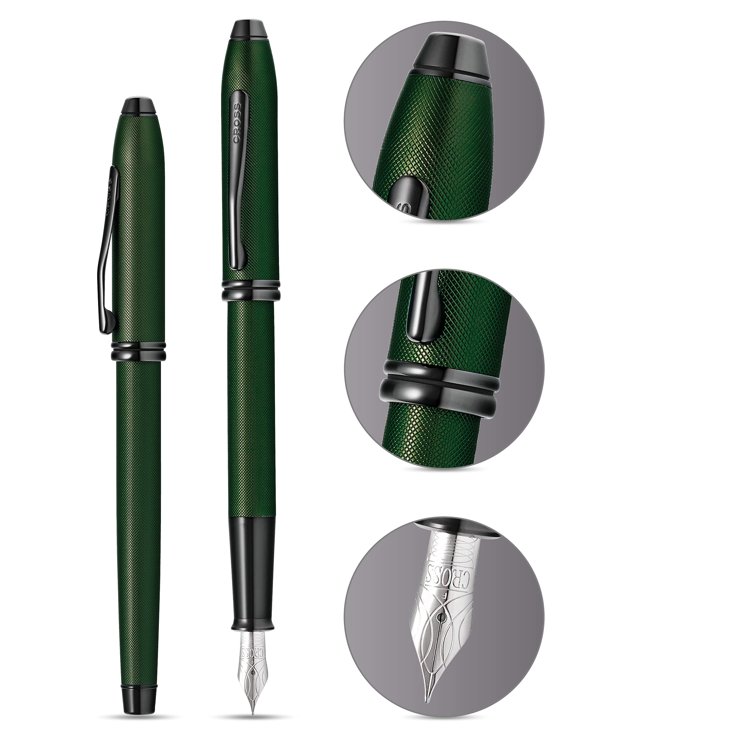 Cross Townsend Füllfederhalter Medalist - F-Feder, Inkl. 2 Patronen & Luxus Geschenkbox