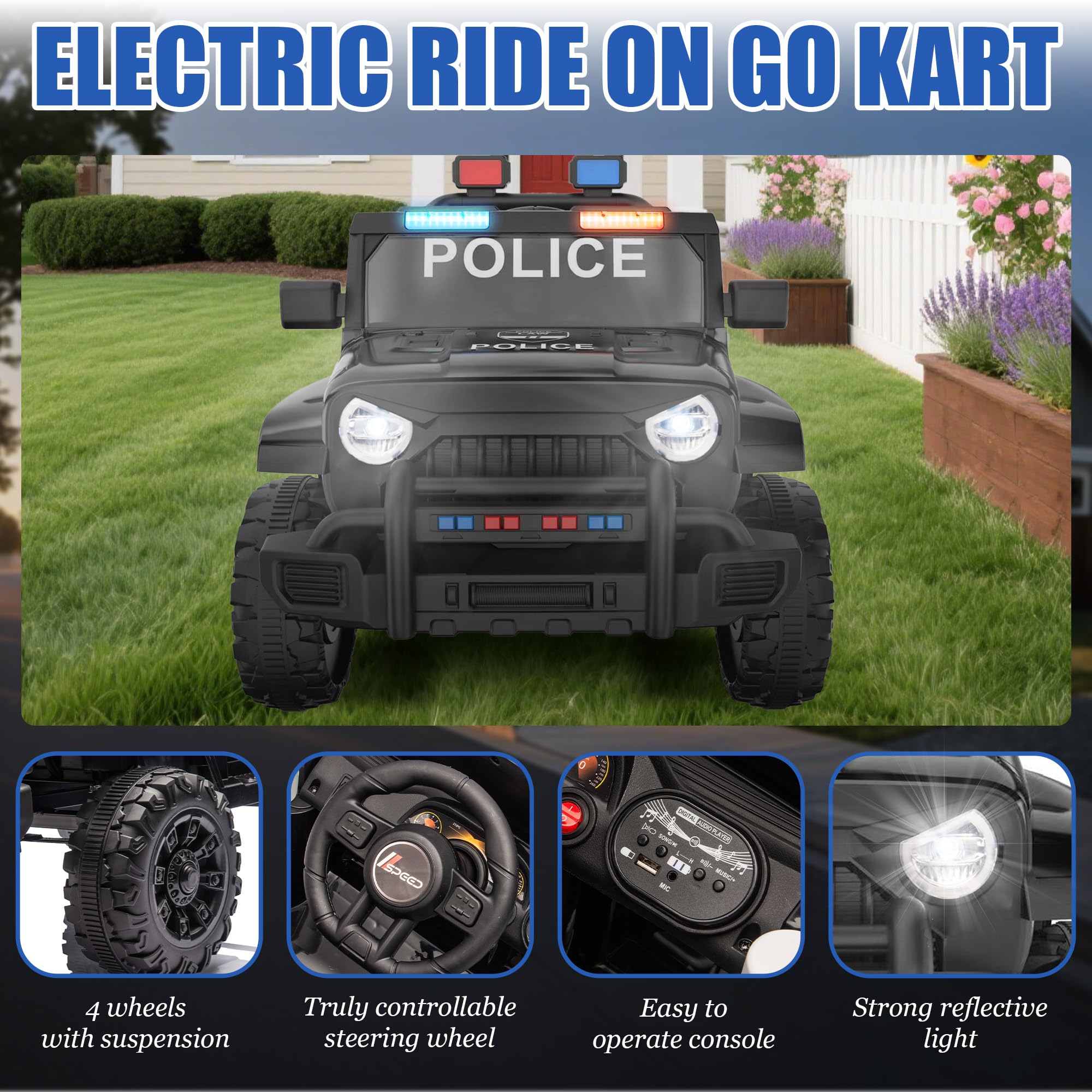 BC BABY COCHES - Buggy Scout Eléctrico 12V Con Mando Parental, Asiento De Polipiel, Radio FM, Bluetooth, Suspensión Y Ruedas EVA, Ideal Para Niños De 3 A 6 Años