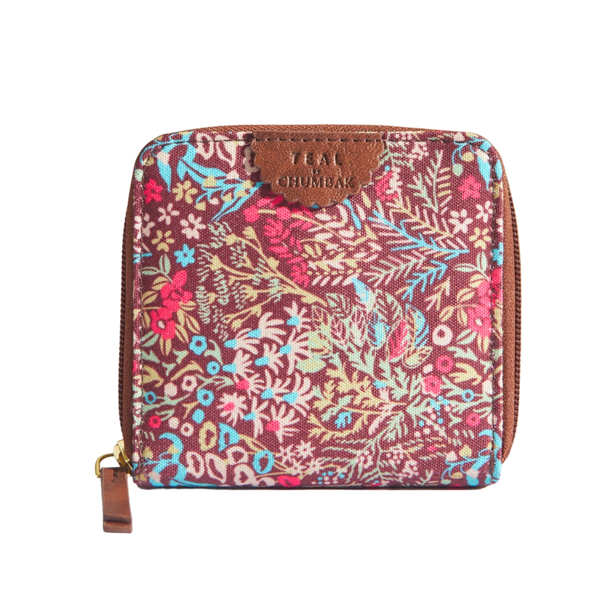 TEAL BY CHUMBAK Women's Mini Wallet, Brown, Rainforest