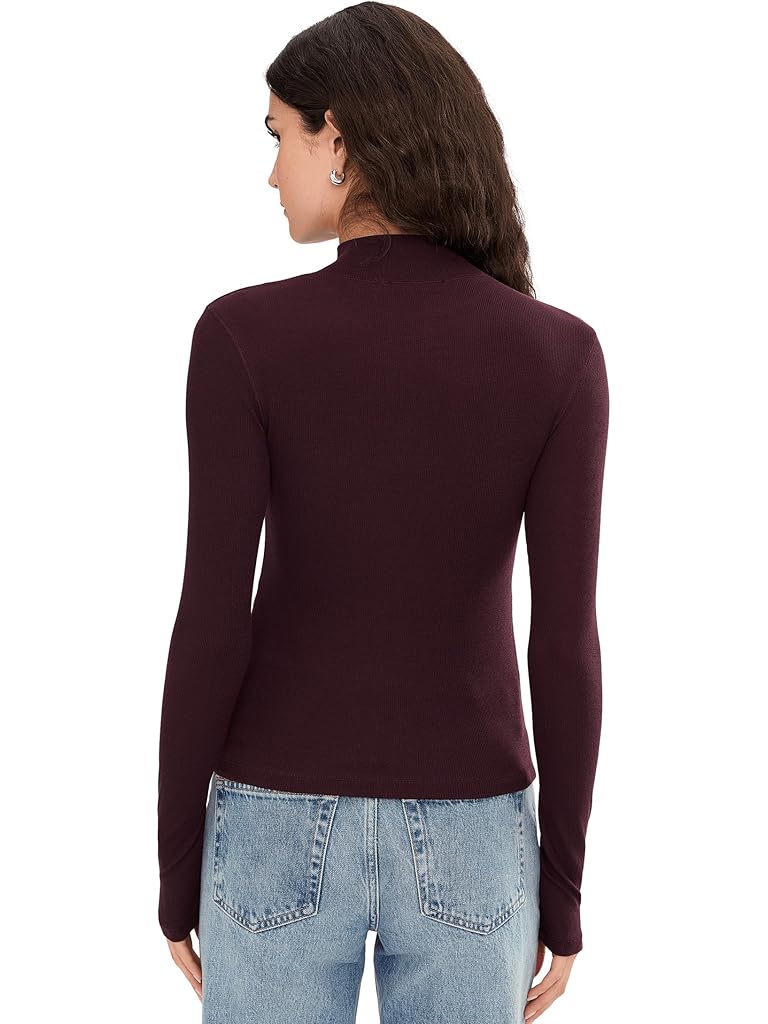 Red AllSaints Rina Long Sleeve Roll Neck