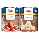 Gits Gulab Jamun & Rasgulla Mithai Combo | 2kg | 16 Pieces per Tin gallery image