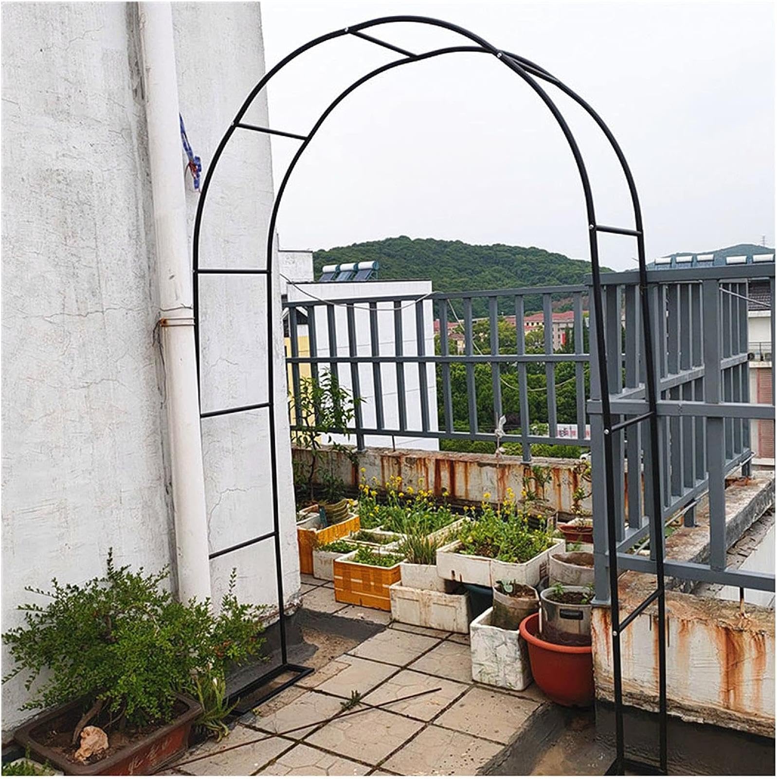 Arco Da Giardino 120x220cm 180x220cm 240x220cm Arco In Metallo Per Rose Rampicanti, Arco Di Nozze Arco Pergolato Da Giardino Con Base, Resistente,300x220x40CM