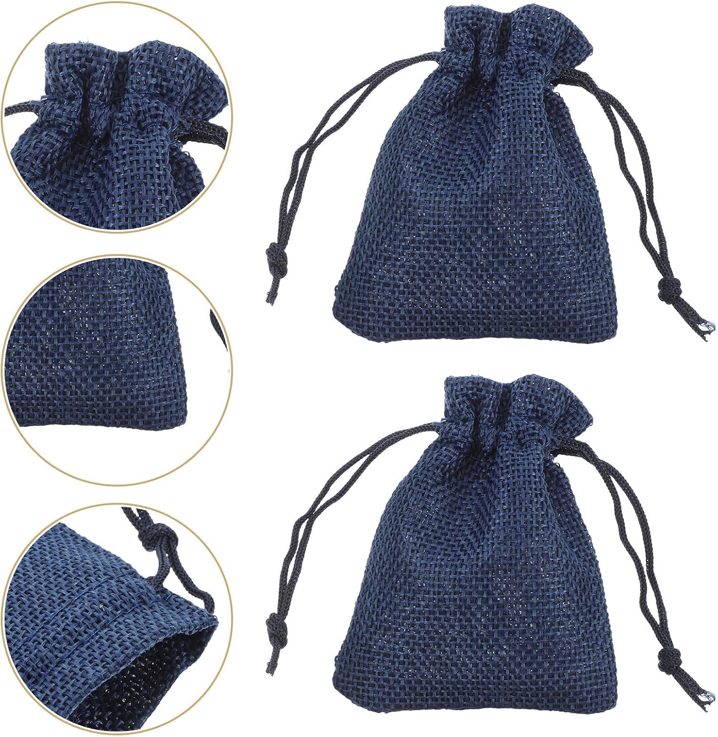 50pcs Burlap Drawstring Bags with Versatile Use, Elegant Mini Jute Pouches for Jewelry and Travel, Fashionable Linen Sack Bags Featuring Drawstring Closure Design