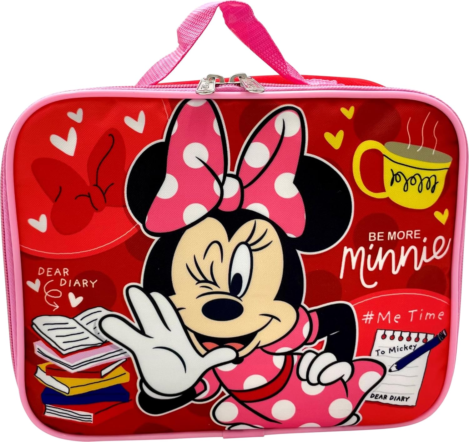 Disney/Marvel Licensed Kids Insulated Lunch Box (Minnie Mouse-Red)