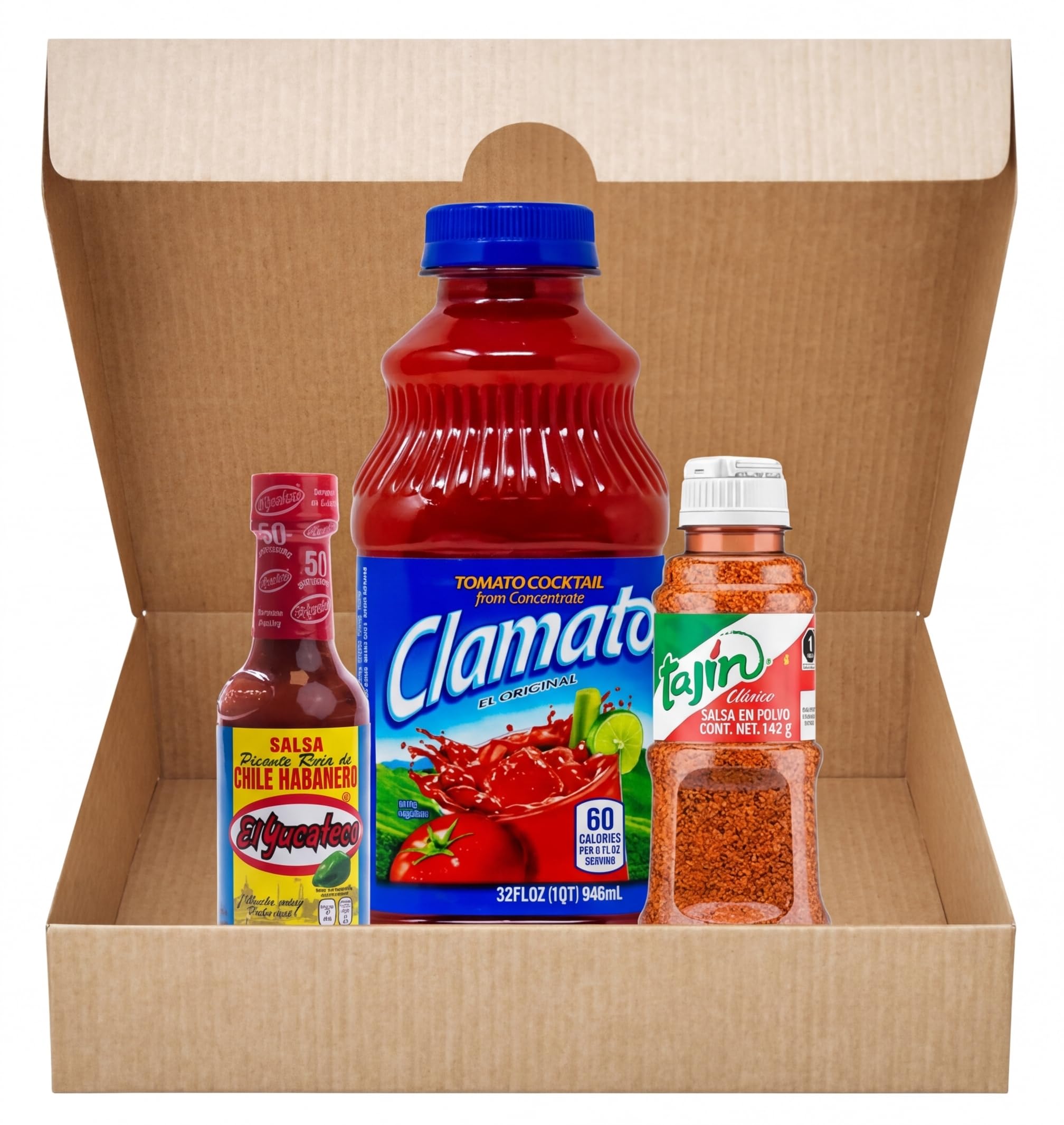 Set Michelada - Clamato 950 ml, Tajín 142 gr y Salsa Picante El Yucateco 120 ml - Pack de 3