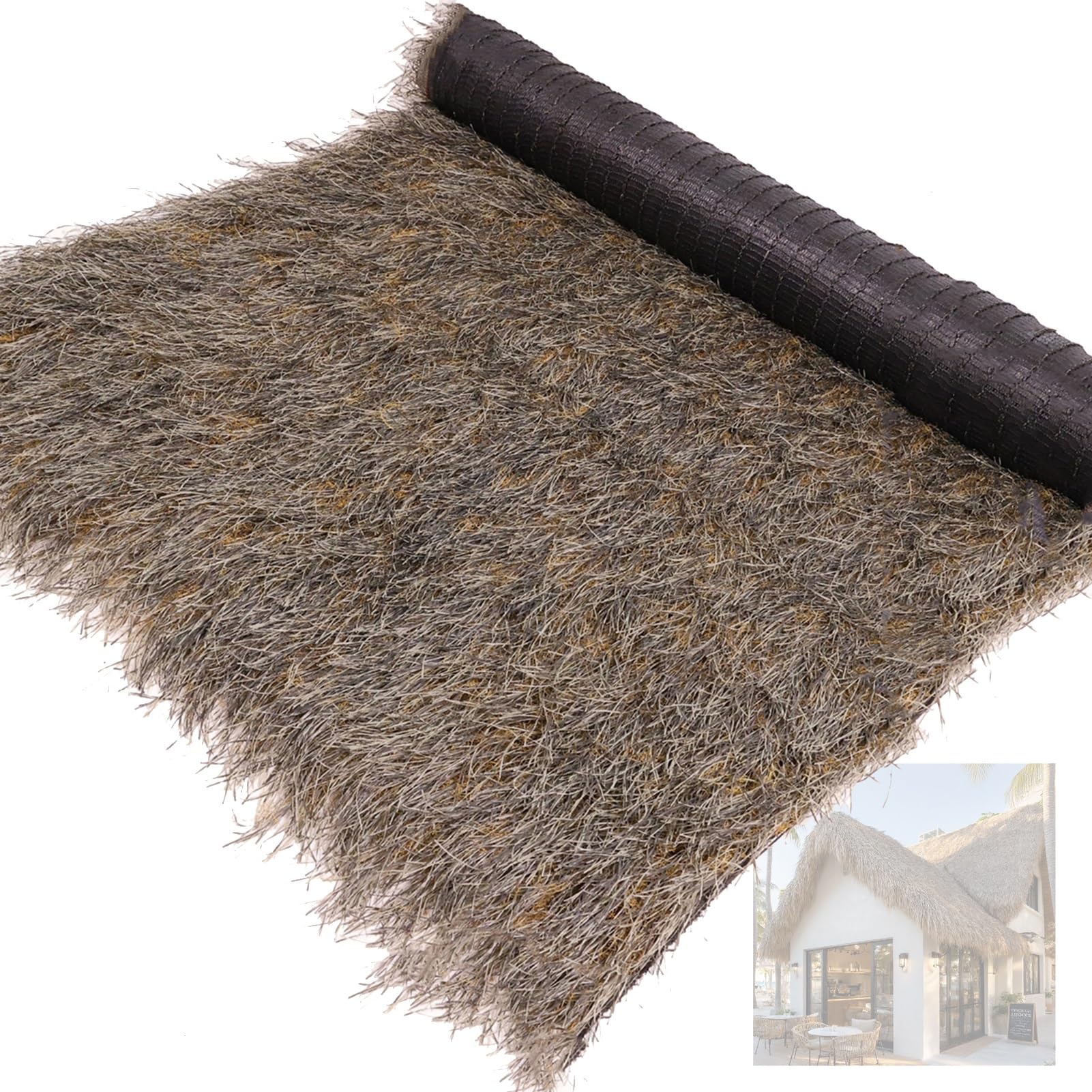 Toit de chaume artificiel anti-UV paille mexicaine durable en rouleau
