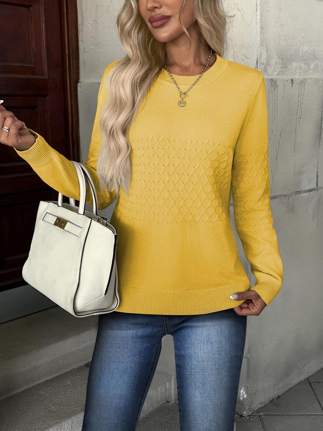 ZEAGOO Womens Sweaters Long Sleeve Tops Crew Neck Knit Pullover Sweaters Fall Fashion 2026 Dressy Casual Basic Clothes - Image 2