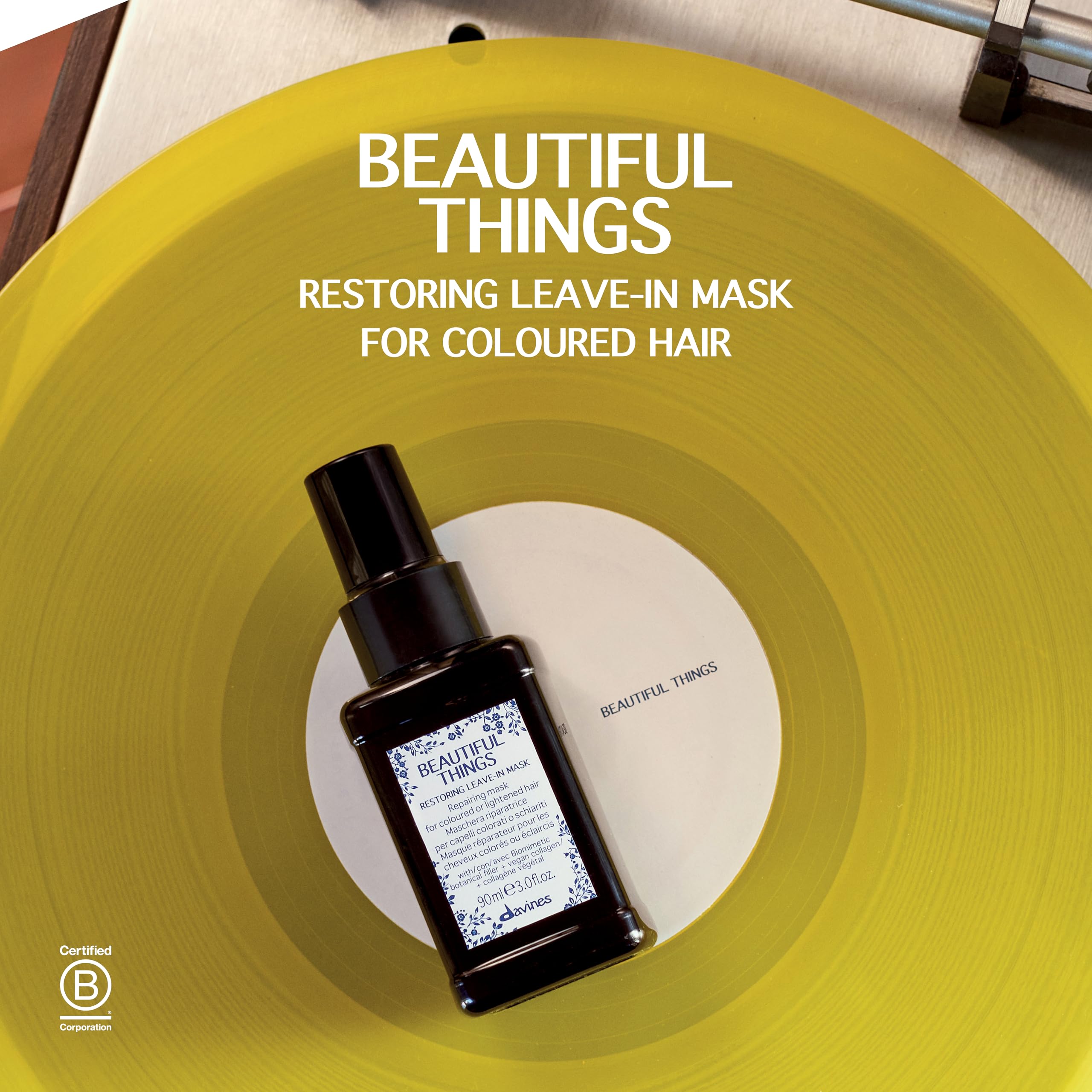Davines Beautiful Things Hair Mask, Repairing Treatment for Extremely Damaged Hair - Restores Structure & Softness - Deep Conditioning Formula for Healthy Look & Shine, 3.04 Fl Oz