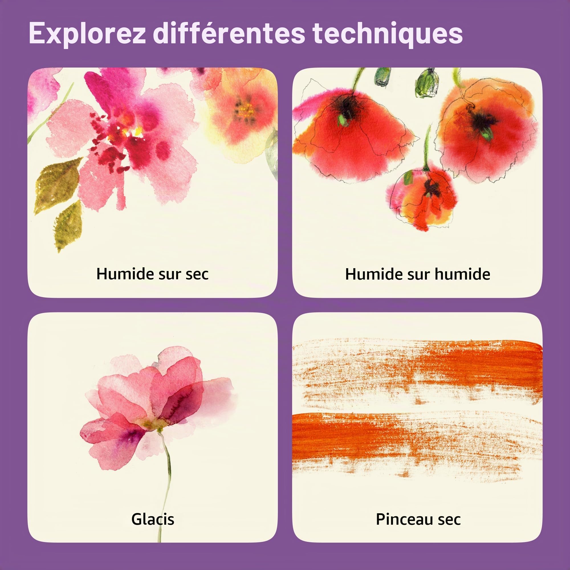 Artistro Aquarelle - 48 couleurs riches en pigments, godets XL, ASTM-I, haute résistance à la lumière et forte intensité colorante - pour adultes et enfants