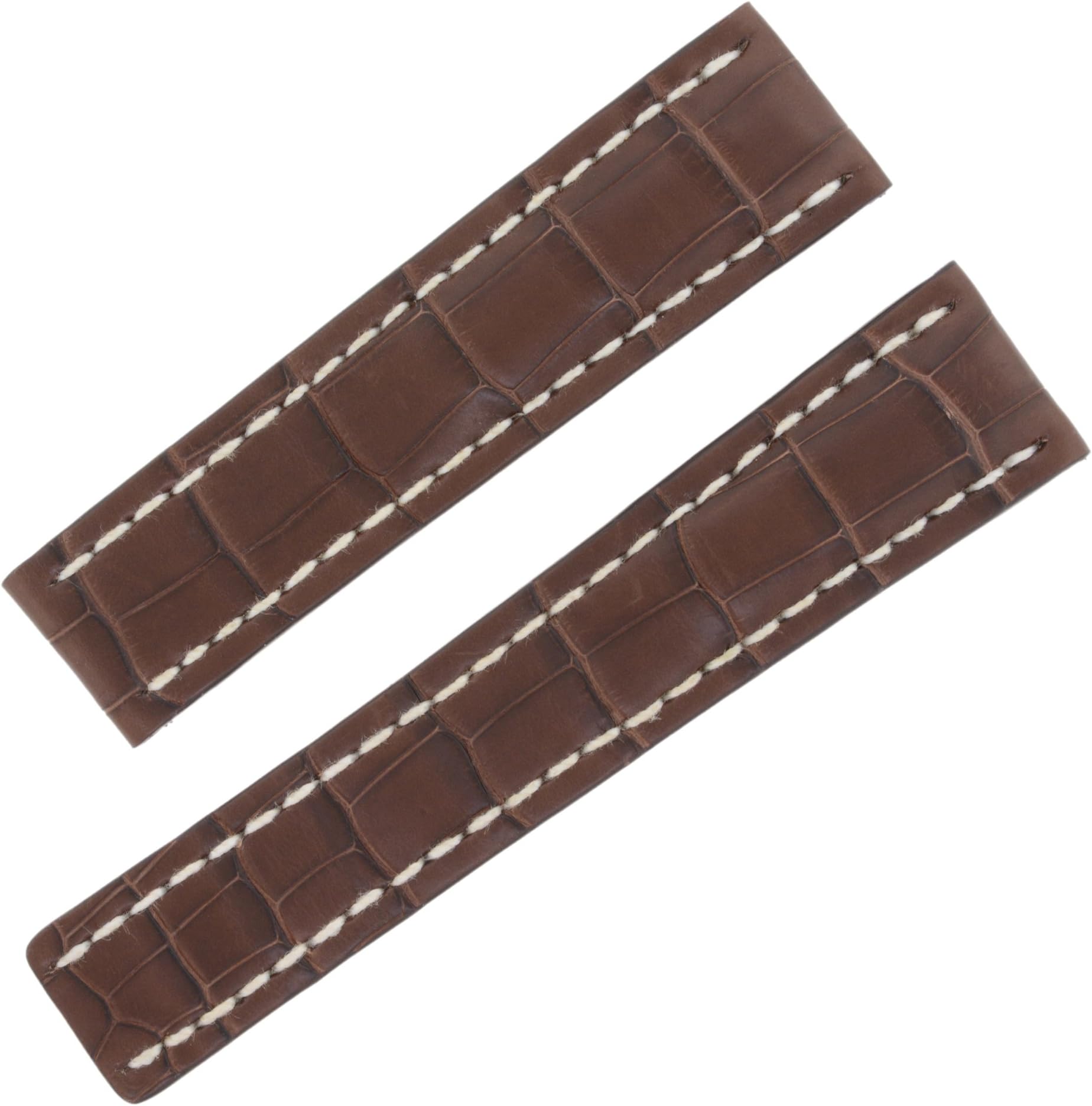 BreitlingBrown Strap with White Stitching 22-20mm