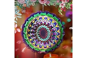 FONMY Wind Spinner Mandala Lucky Star - Captivating Geometric Charm for Homes and Gardens