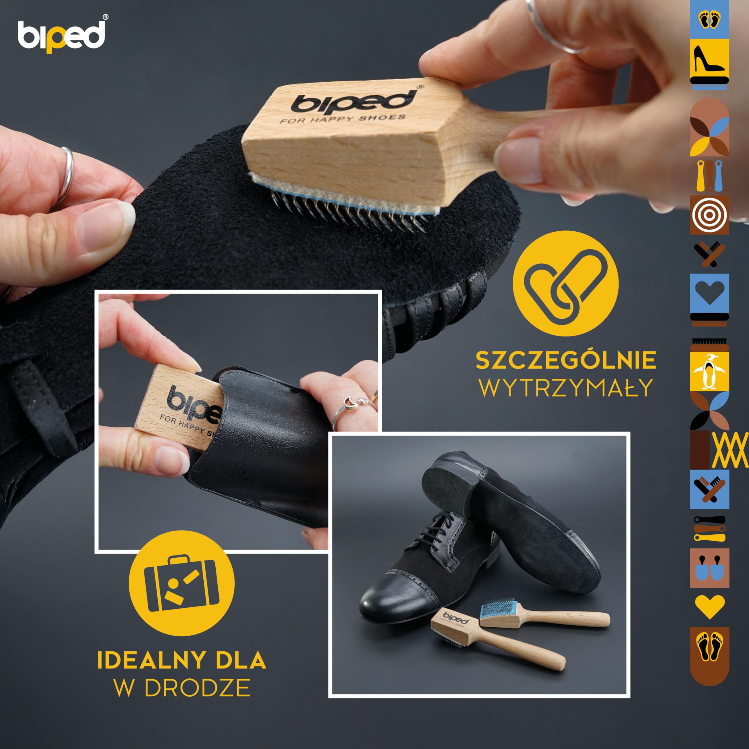 biped szczotka do szorstkowania butów do tańca - szczotka do skóry z etui z2449