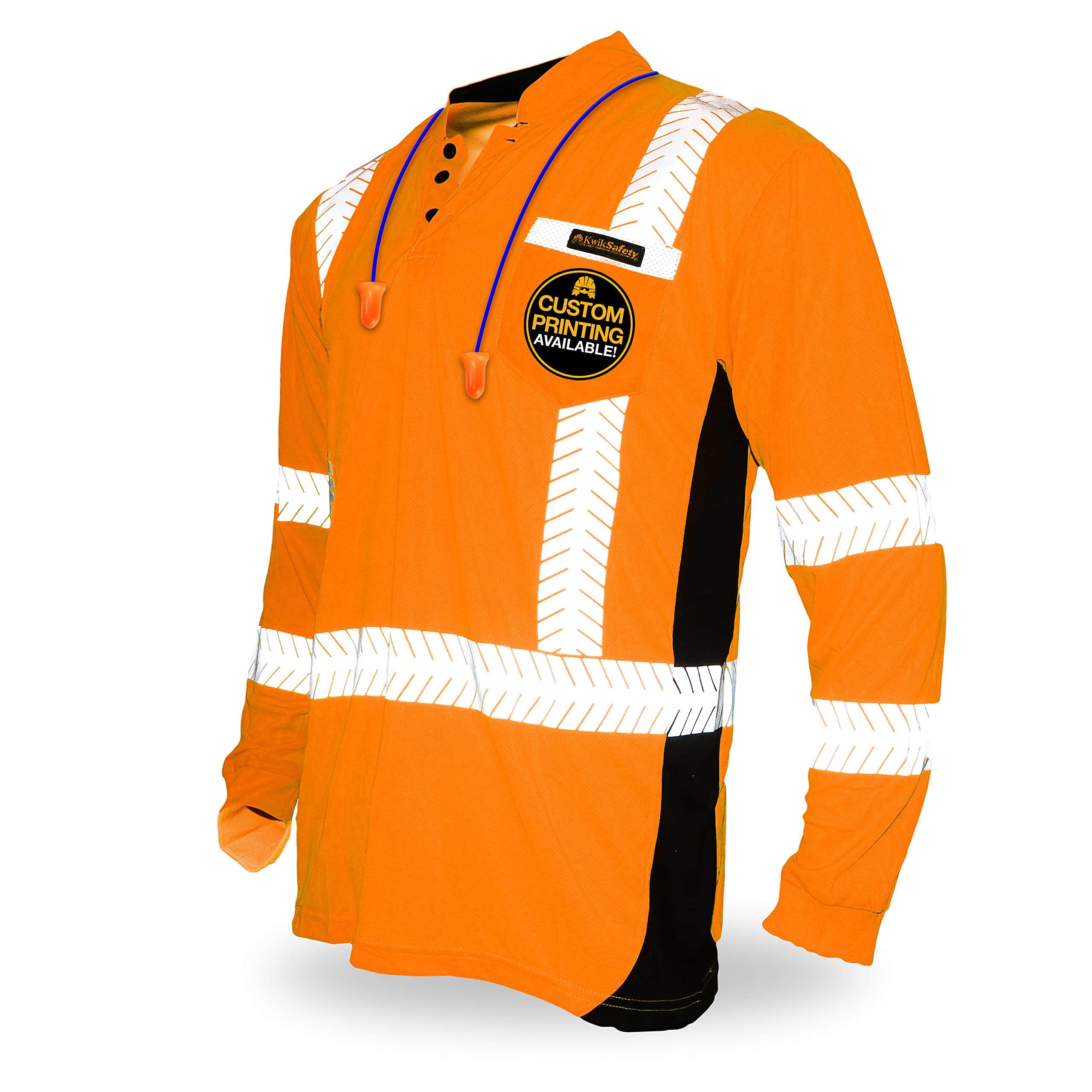 KwikSafety - Charlotte, NC - Premium Long Sleeve Safety Shirts [Crew Neck, Button & Zip Collar] Class 3 ANSI Tested OSHA