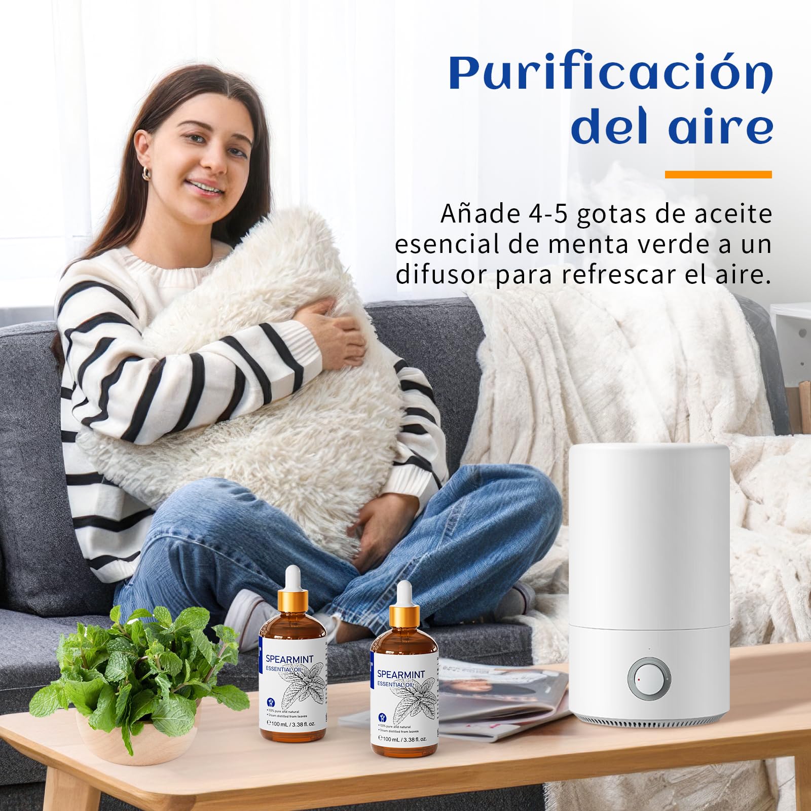 HIQILI 100ml Olio di Menta per la Cura Della Pelle, per il Viso, Può Essere Aggiunto a Lozioni, Creme -100% Puro Grado di Trattamento Naturale