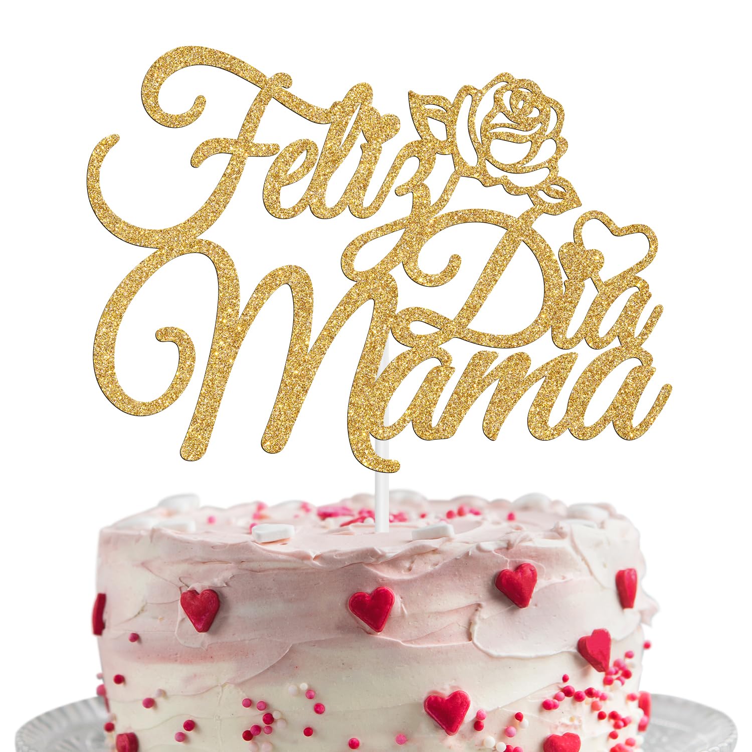 Gyufise 12 decorazioni per torte con scritta Happy Mother's