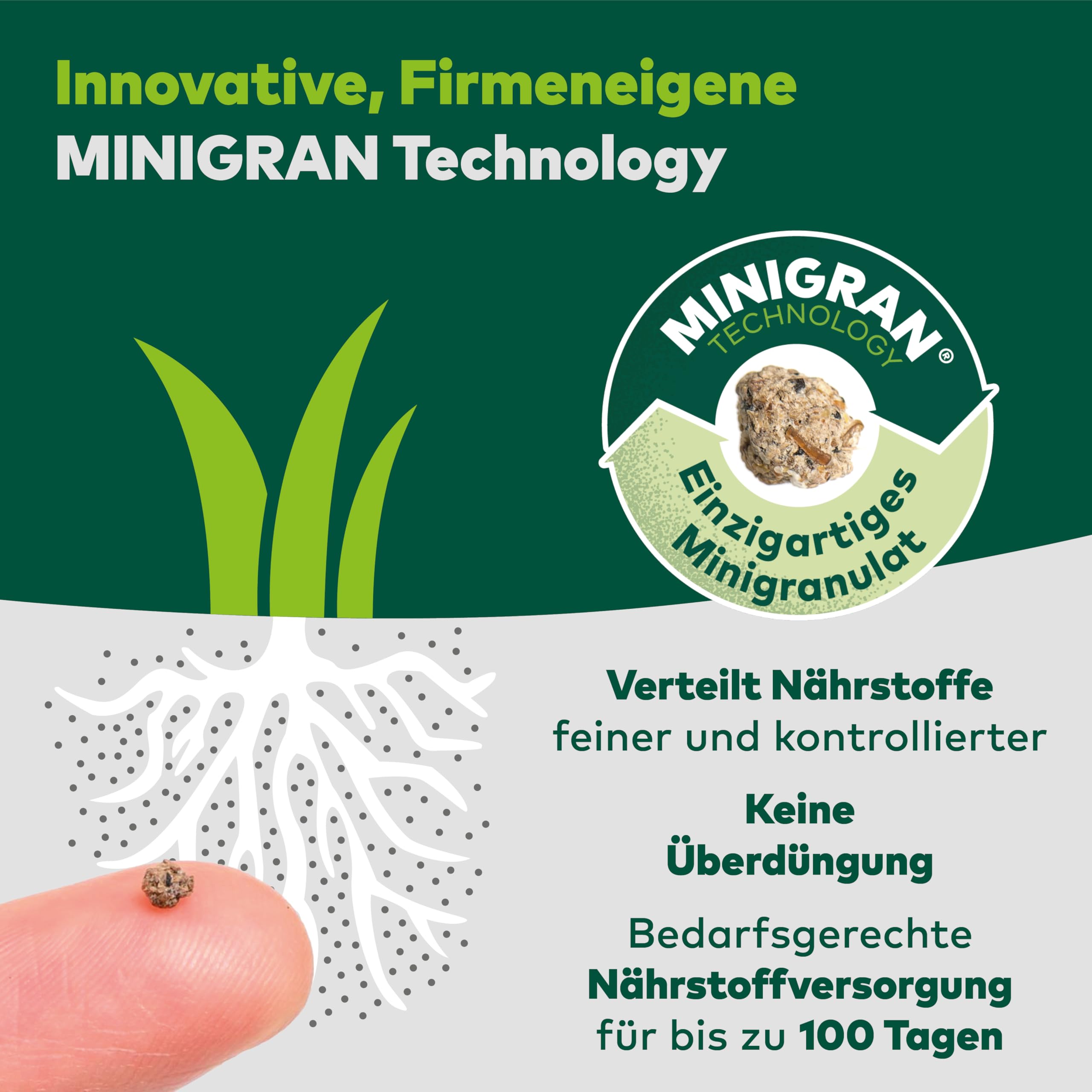 DCM Rasendünger Spezial - Langzeit Rasendünger - In MINIGRAN® TECHNOLOGY - Geeignet für Streuwagen - organisch-mineralischer NPK-Dünger - 18 KG für 450 qm